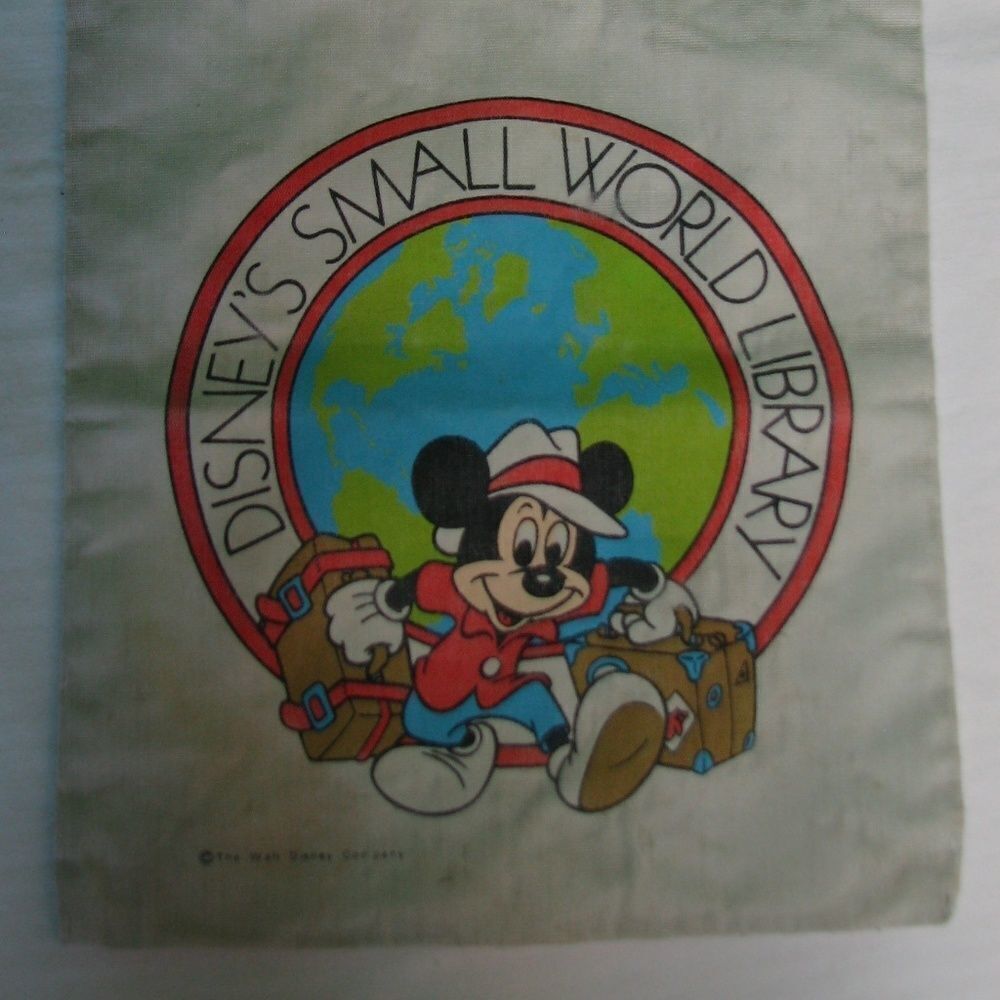 Vintage Disneys Small World Library Canvas Tote